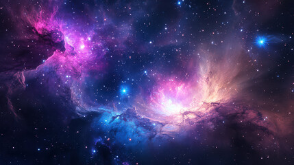 Fototapeta premium A colorful galaxy with a purple and blue swirl