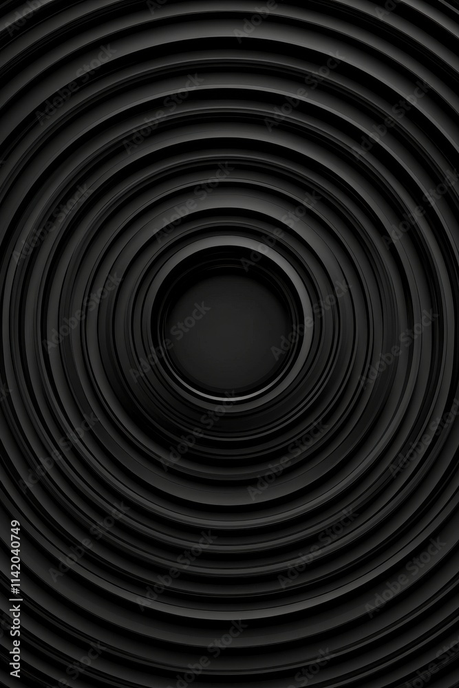 Poster abstract black circular patterns create a mesmerizing sense of depth and movement.