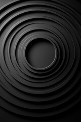 Obraz premium Abstract composition of concentric circles in varying shades of black, creating a modern and sleek design.