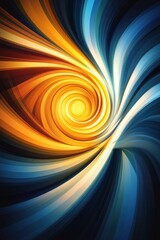 Abstract swirl of vibrant orange and blue hues creating a mesmerizing vortex effect.