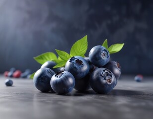Fototapeta premium Isolated blueberry against a blurred background , focus, highlight, object