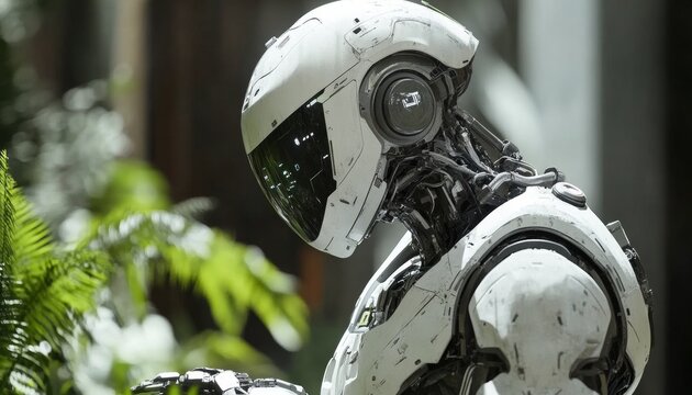 Agricultural Robot Monitoring Crops, Modern Sustainable Farming, Promoting Innovation in Agritech.