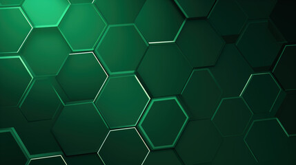 Obraz premium Abstract Green Hexagon Pattern Background