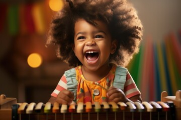 The Adorable Toddler s Rhythmic Symphony A Wooden Xylophone Toy That Fills the Room with Cheerful Melodies