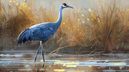 The Blue Crane, Grus paradisea, is an endangered bird specie endemic to Southern Africa. It is the national bird of South Africa
