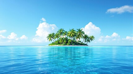 Obraz premium Tropical island with palm trees