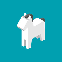 white horse toy isolated. HORSE isometry