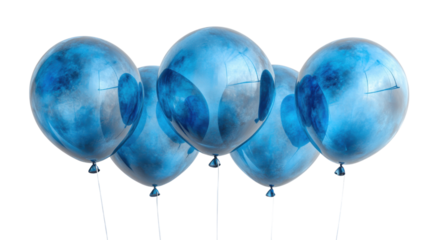blue balloons isolated on white background