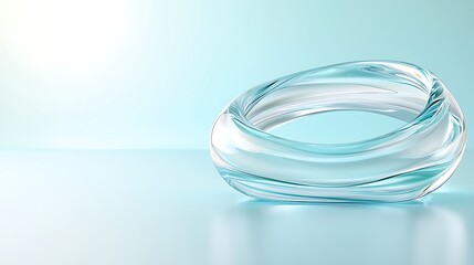 Fototapeta premium Elegant glass bracelet display on soft surface minimalistic art photography calm atmosphere