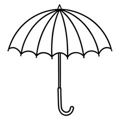 umbrella line art on white background