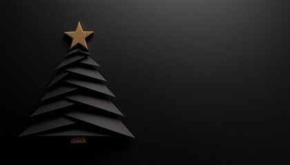 Minimalist outline of a christmas tree with simple star and ornament design for modern holiday decor ideas and festive themes christmas tree silhouette Illustration