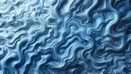 Fototapeta premium An intricate dark blue surface with undulating lines, offering an elegant and sophisticated look, reminiscent of luxurious fabric