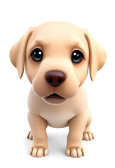 Fototapeta premium Montessori Flashcards Clipart Kawaii Labrador Retriever Dog Clipart isolated on a white background. Suitable for animal flashcard, alphabet flashcards