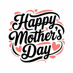 Happy Mothers Day message with hearts and swirls