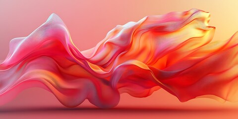 Obraz premium Abstract swirling red and orange fabric flowing in the air.