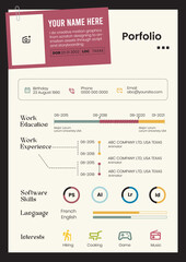 Portfolio Resume Template Design Vector