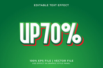 3D Editable red and green Discount vector text effect. Suitable for promotion, christmas, sale, advertising