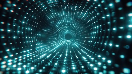 Naklejka premium A binary code background with teal numbers on a black backdrop.