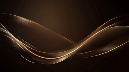 Elegant Golden Waves Abstract Dark Background