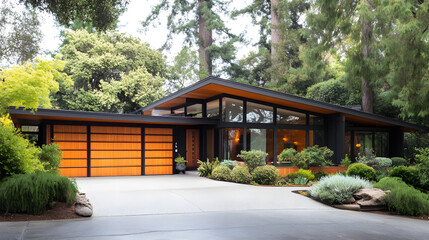 Mid-Century Modern Dream Home: Architectural Marvel in a Lush Green Setting