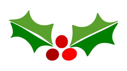 Christmas Holly Leaves and Berries Hand Drawn