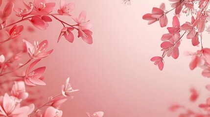 Naklejka premium Delicate Pink Blossoms Frame Soft Background