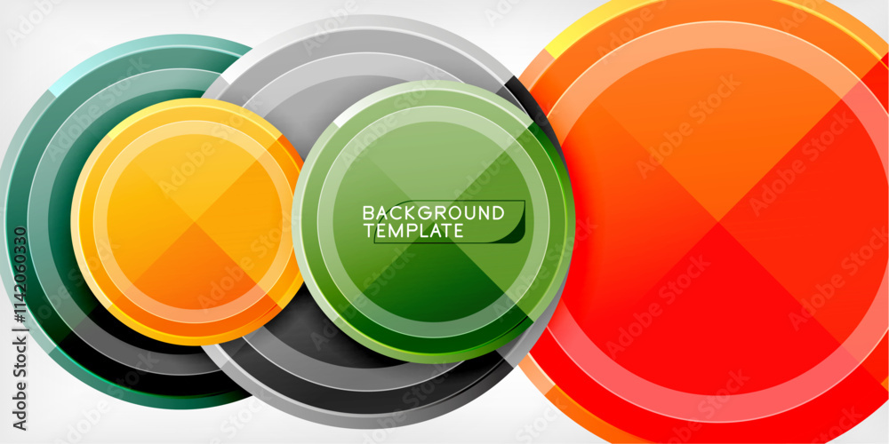 Poster geometric design abstract background - circles