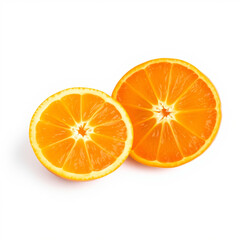 Photo of a orange ,Orange fruit with leaves  isolated on a white background 