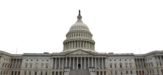 Capital Hill Building in Washington DC USA with no background transparent PNG version