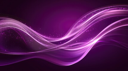 Elegant Purple Waves with Subtle Sparkles and Flowing Light Effects