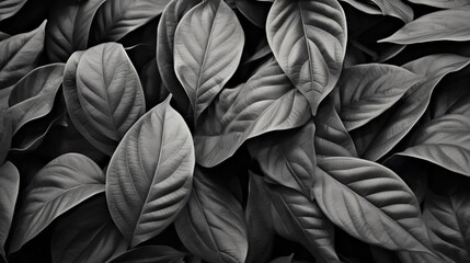 Monochrome Leaf Texture Background