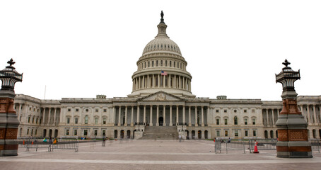 Capital Hill Building in Washington DC USA with no background transparent PNG version