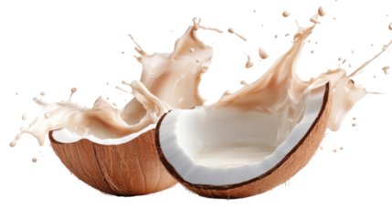 Coconut, transparent background