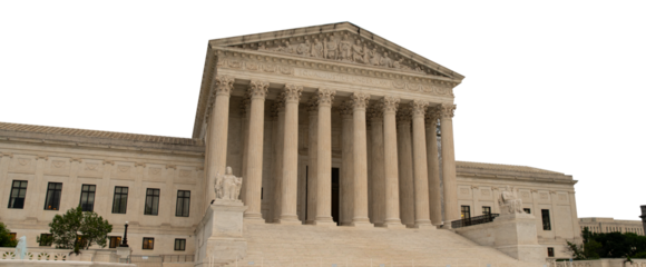 American Supreme Court Building isolated on PNG with no background