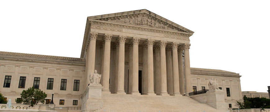 American Supreme Court Building isolated on PNG with no background