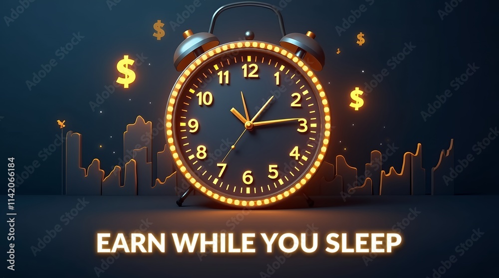 Poster exploring passive income opportunities: a comprehensive guide to earning money while you sleep with 