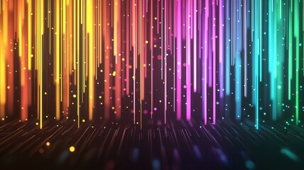 Colorful Light Streaks and Bokeh Lights Background