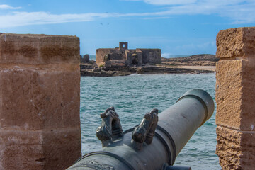 Canon of the historic fortress of the city of Essaouira in Morocco