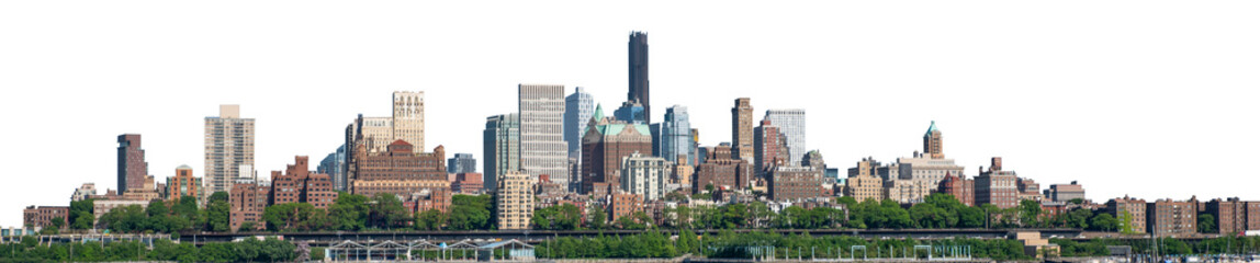 Brooklyn skyline buildings daytime view with transparent no background PNG