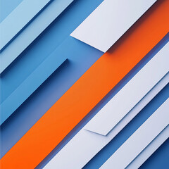 Obraz premium Dynamic composition of blue and orange abstract geometric shapes creating depth and texture in a modern design