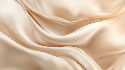 Obraz premium Elegant Draped Beige Silk Fabric Showing Soft Curves