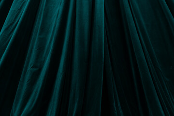 Turquoise curtain in theatre background