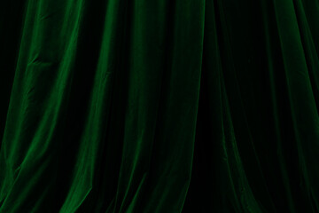 Obraz premium Green curtain in theatre background