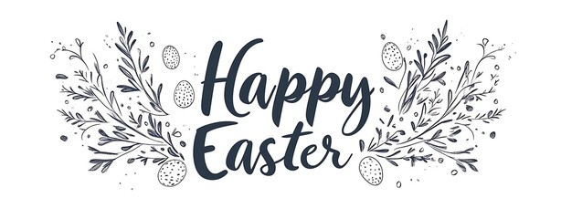 Happy Easter written in a handwritten font