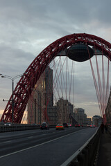 Obraz premium Road in a picturesque bridge in Moscow