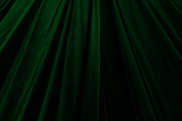 Fototapeta premium Green curtain in theatre background