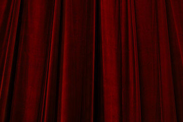 Fototapeta premium Red curtain in theatre background