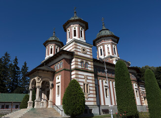 Romania Sinaia Sinai Monastery on a cloudy summer day
