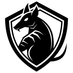 Armadillo Shield Defender esport mascot design vector silhouette