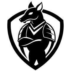 Armadillo Shield Defender esport mascot design vector silhouette